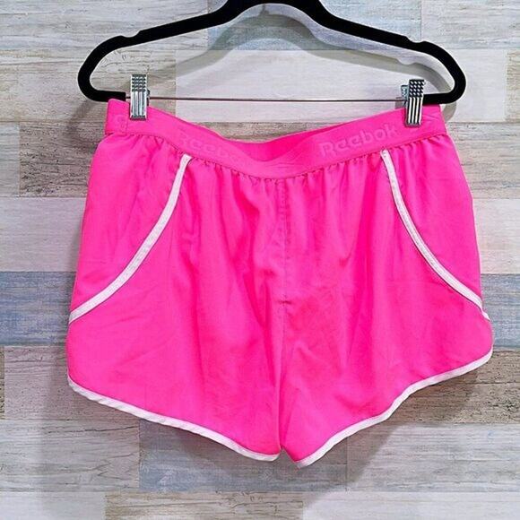 REEBOK 3" Running Shorts Pink White Trim Activewear Womens Medium - Picture 3 of 4